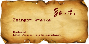 Zsingor Aranka névjegykártya